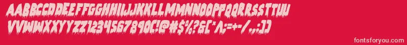 Zombiecontrolcondital Font – Pink Fonts on Red Background