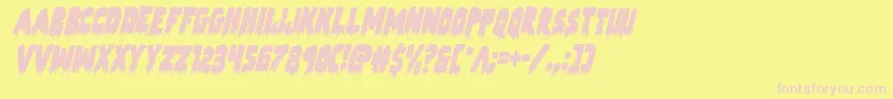 Zombiecontrolcondital Font – Pink Fonts on Yellow Background