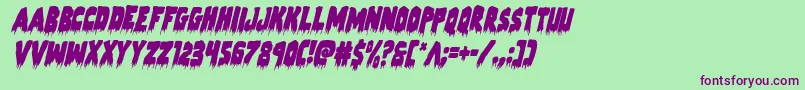 Zombiecontrolcondital Font – Purple Fonts on Green Background
