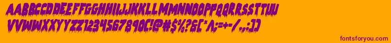 Zombiecontrolcondital Font – Purple Fonts on Orange Background