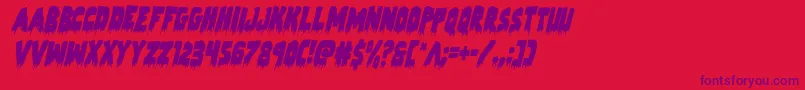 Zombiecontrolcondital Font – Purple Fonts on Red Background