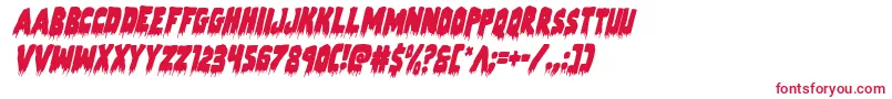 Zombiecontrolcondital Font – Red Fonts on White Background