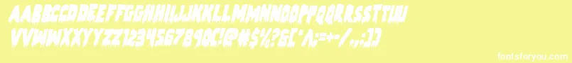 Zombiecontrolcondital Font – White Fonts on Yellow Background