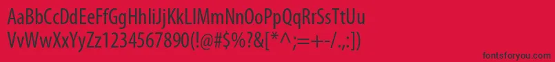 フォントMyriadproCond – 赤い背景に黒い文字