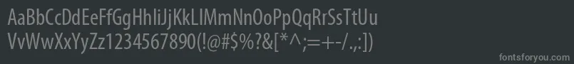 フォントMyriadproCond – 黒い背景に灰色の文字