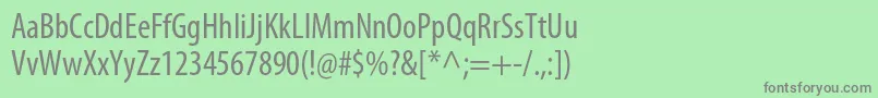 フォントMyriadproCond – 緑の背景に灰色の文字