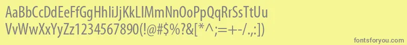 フォントMyriadproCond – 黄色の背景に灰色の文字