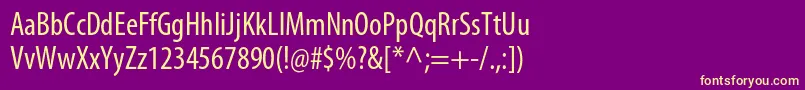 MyriadproCond Font – Yellow Fonts on Purple Background