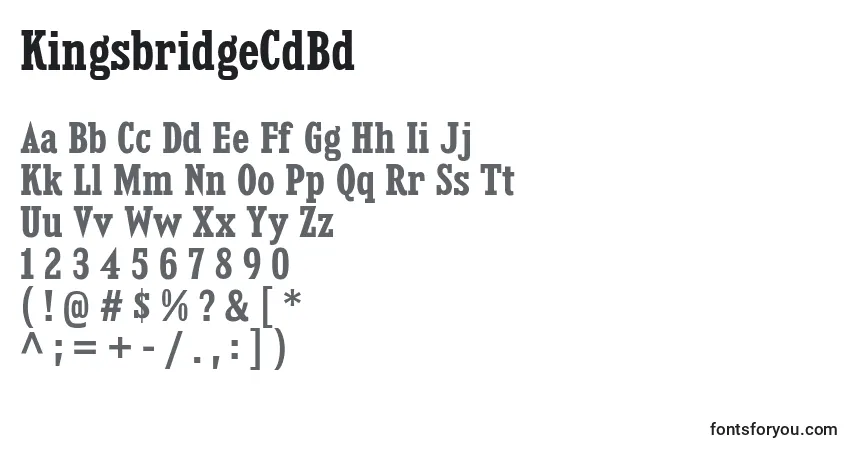 A fonte KingsbridgeCdBd – alfabeto, números, caracteres especiais