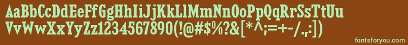 Шрифт KingsbridgeCdBd – зелёные шрифты на коричневом фоне