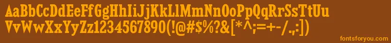 KingsbridgeCdBd Font – Orange Fonts on Brown Background
