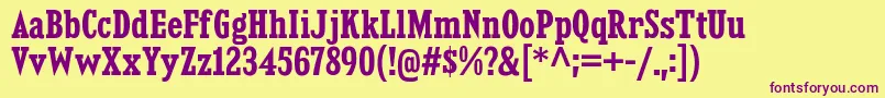 KingsbridgeCdBd Font – Purple Fonts on Yellow Background