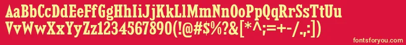 KingsbridgeCdBd Font – Yellow Fonts on Red Background