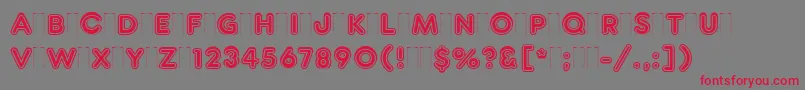 FrankfurterInlinePlain-Schriftart – Rote Schriften auf grauem Hintergrund