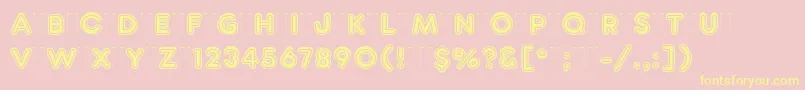 Шрифт FrankfurterInlinePlain – жёлтые шрифты на розовом фоне