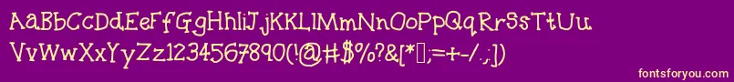 Bananananananana-Schriftart – Gelbe Schriften auf violettem Hintergrund