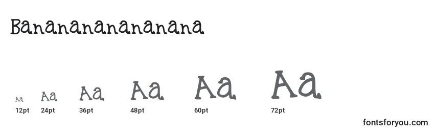 Größen der Schriftart Bananananananana