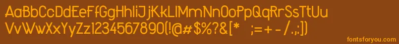 Więcej informacji o czcionce AmateurRegular Czcionka AmateurRegular – pomarańczowe czcionki na brązowym tle
