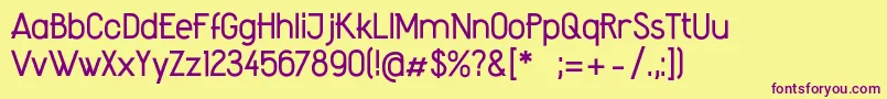 AmateurRegular Font – Purple Fonts on Yellow Background