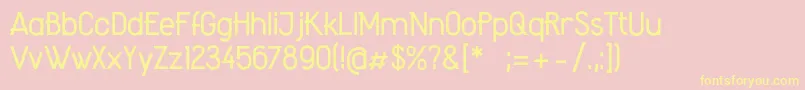 fuente AmateurRegular – Fuentes Amarillas Sobre Fondo Rosa