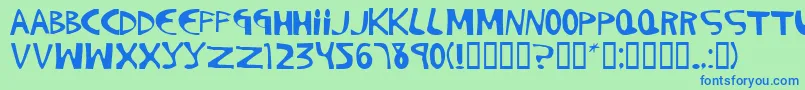 フォントPigment08 – 青い文字は緑の背景です。