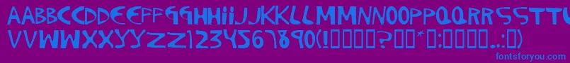 Pigment08 Font – Blue Fonts on Purple Background