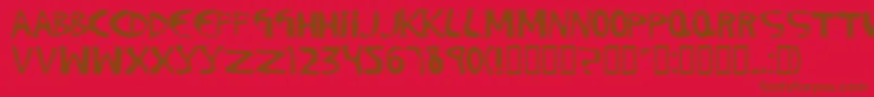 Pigment08 Font – Brown Fonts on Red Background