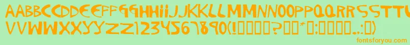 Pigment08 Font – Orange Fonts on Green Background
