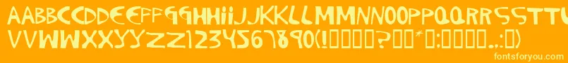 Pigment08 Font – Yellow Fonts on Orange Background