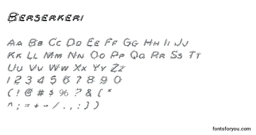 Schriftart Berserkeri – Alphabet, Zahlen, spezielle Symbole