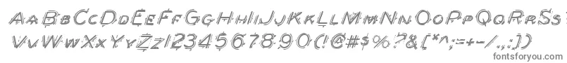 フォントBerserkeri – 白い背景に灰色の文字