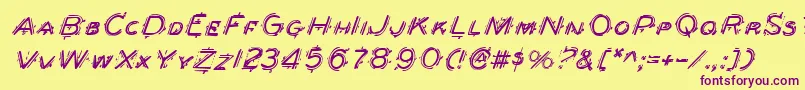 Berserkeri Font – Purple Fonts on Yellow Background
