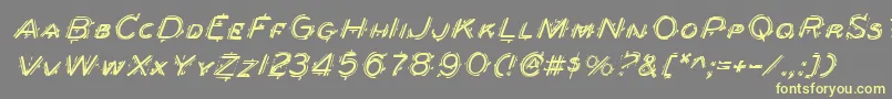 Berserkeri Font – Yellow Fonts on Gray Background