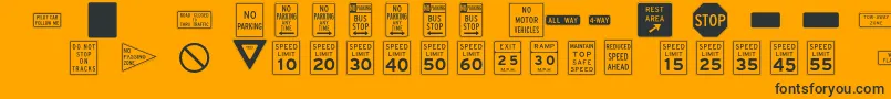 InterstatepiTwo Font – Black Fonts on Orange Background