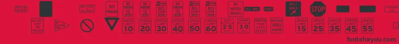 InterstatepiTwo Font – Black Fonts on Red Background
