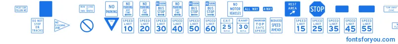 InterstatepiTwo Font – Blue Fonts on White Background