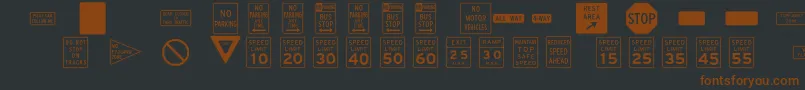 InterstatepiTwo Font – Brown Fonts on Black Background