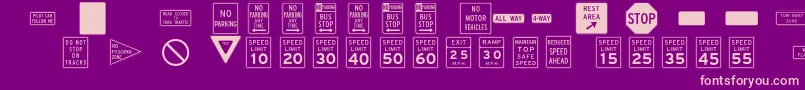 InterstatepiTwo Font – Pink Fonts on Purple Background