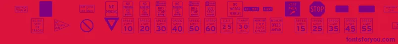 InterstatepiTwo Font – Purple Fonts on Red Background