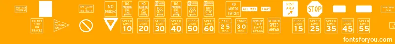InterstatepiTwo Font – White Fonts on Orange Background