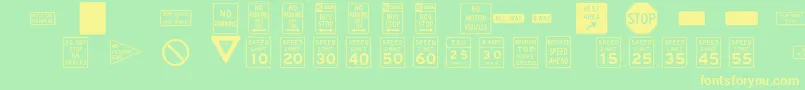 Шрифт InterstatepiTwo – жёлтые шрифты на зелёном фоне