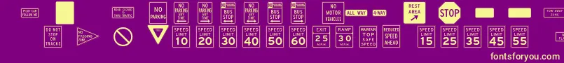 InterstatepiTwo Font – Yellow Fonts on Purple Background