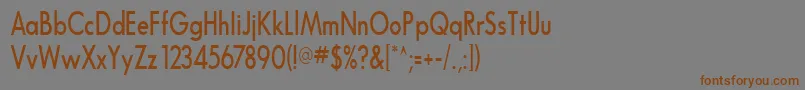 フォントFuturnrb – 茶色の文字が灰色の背景にあります。