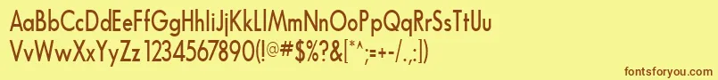 フォントFuturnrb – 茶色の文字が黄色の背景にあります。