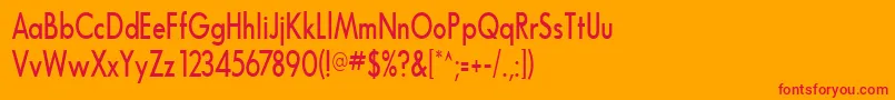 フォントFuturnrb – オレンジの背景に赤い文字