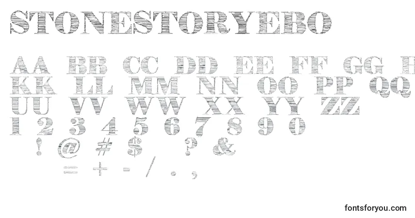 Fuente Stonestoryebo - alfabeto, números, caracteres especiales