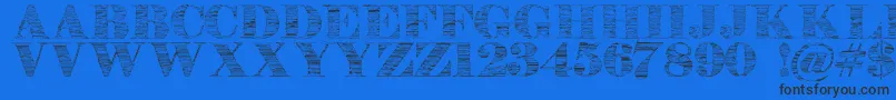 Stonestoryebo-Schriftart – Schwarze Schriften auf blauem Hintergrund