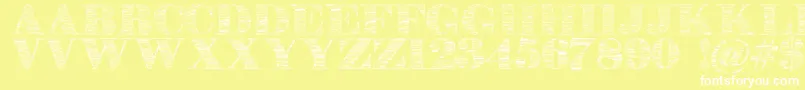 フォントStonestoryebo – 黄色い背景に白い文字