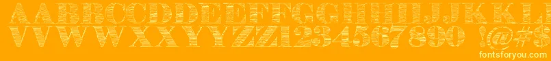 Stonestoryebo Font – Yellow Fonts on Orange Background