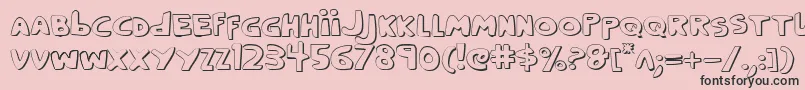 Fonte CrappityCrapCrap3D – fontes pretas em um fundo rosa